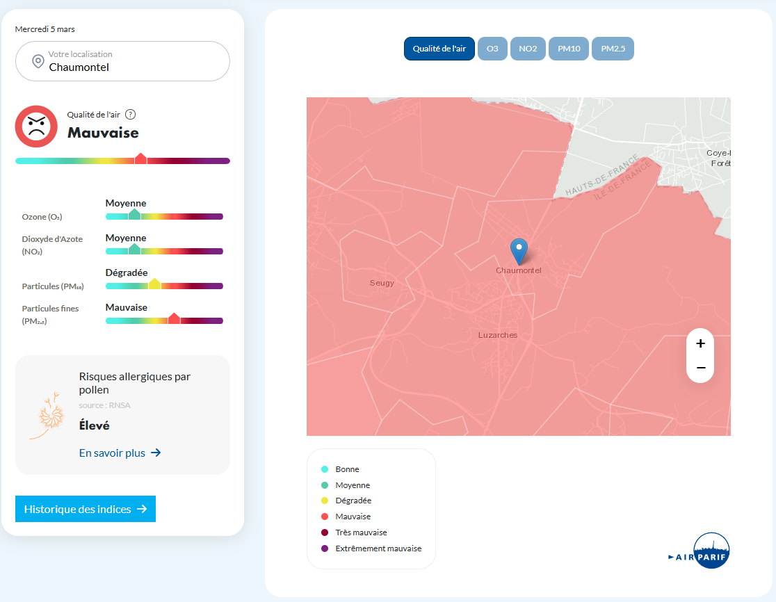 🚨 ALERTE POLLUTION – Journée du 5 mars 2025