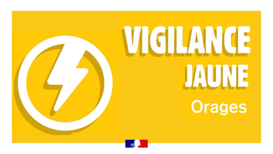 Vigilance jaune – Orages – 13 & 14 mai 2025