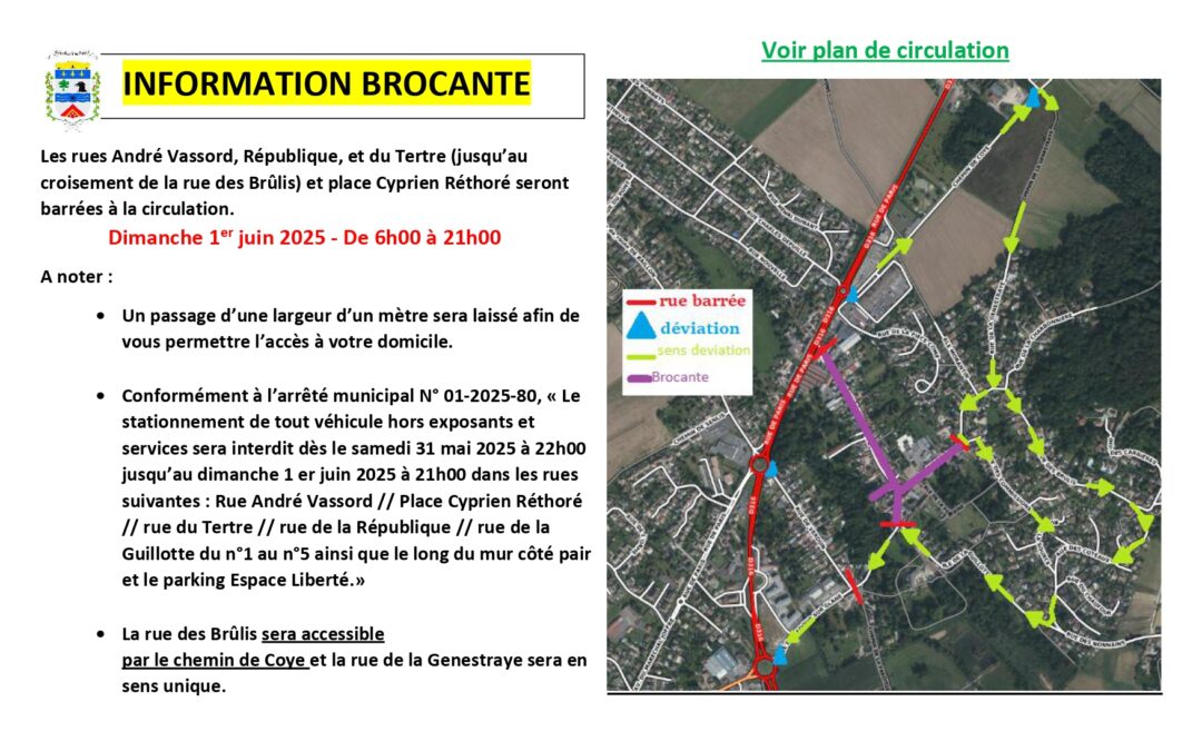 INFO BROCANTE – 1er juin 2025