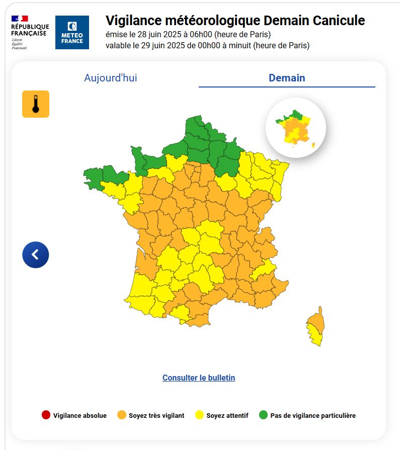 VIGILANCE ORANGE CANICULE