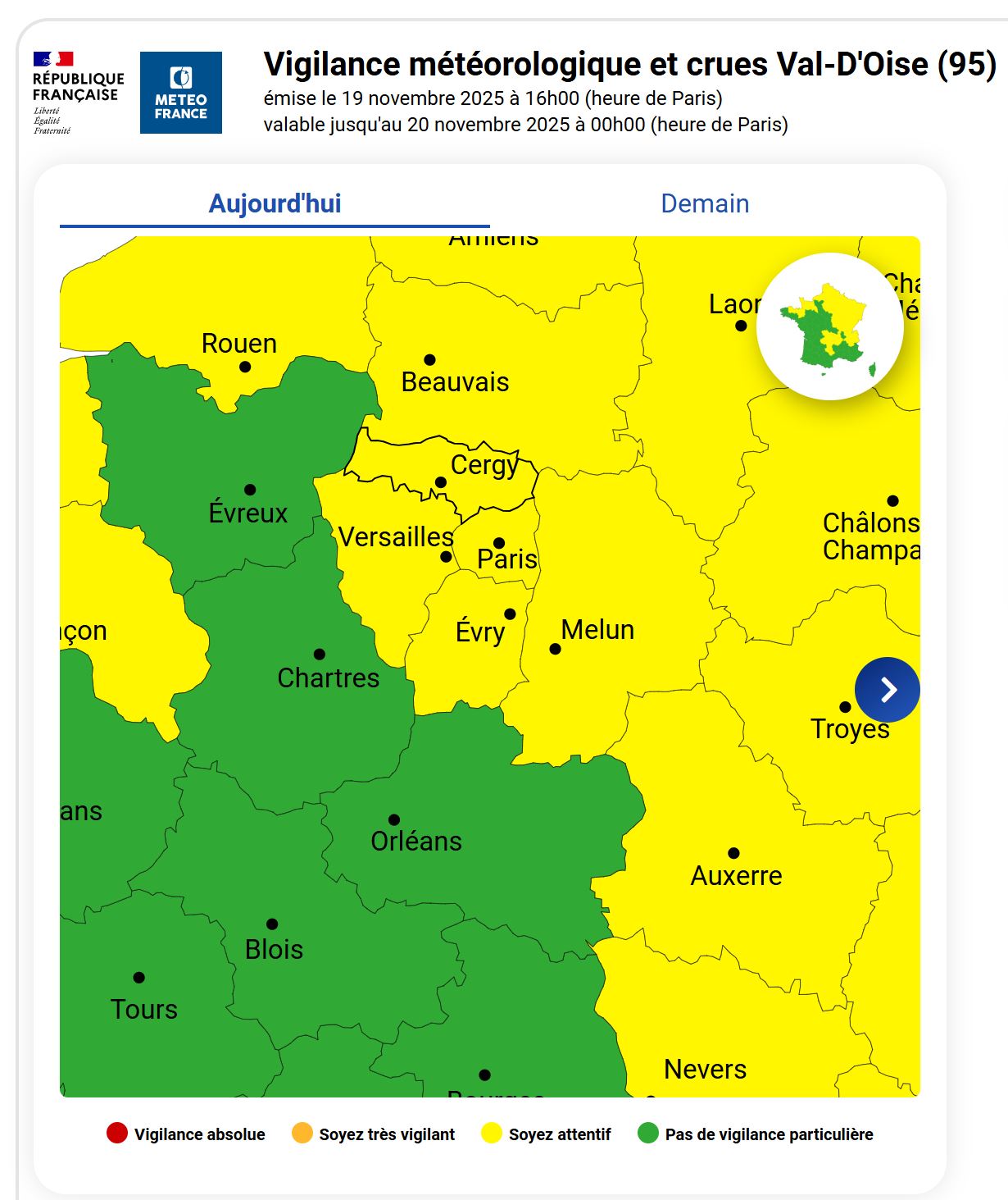 ALERTE METEO – VIGILANCE JAUNE NEIGE/VERGLAS