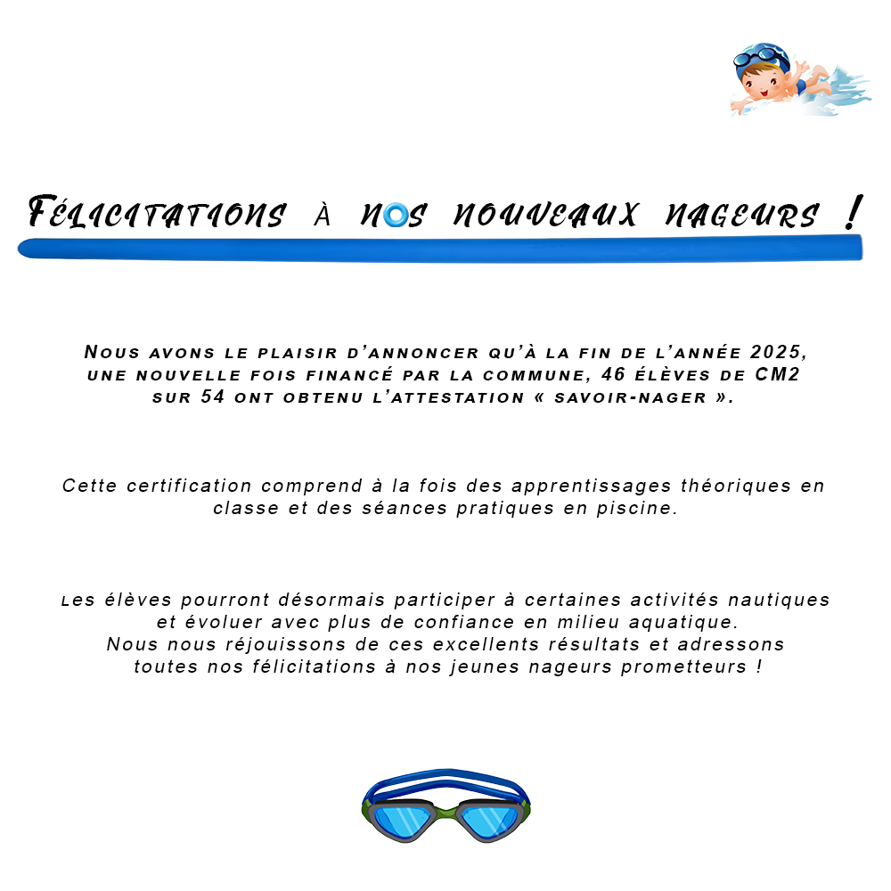 🏊ATTESTATION SAVOIR-NAGER🏊