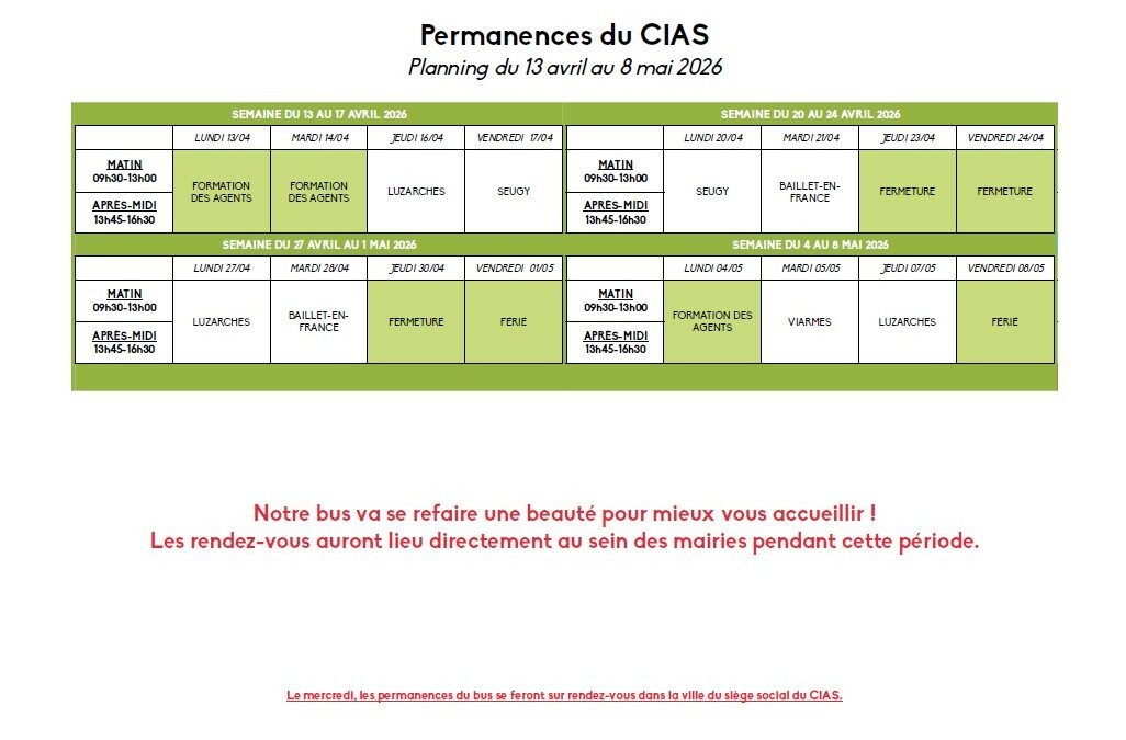 CIAS du 13 avril au 8 mai
