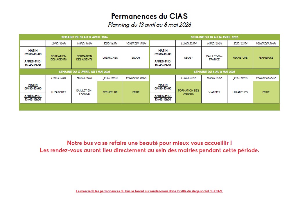 CIAS du 13 avril au 8 mai