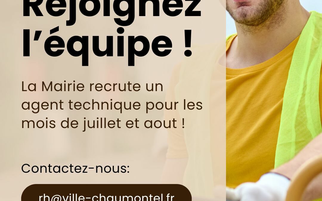 Emploi saisonnier agent technique juillet/aout