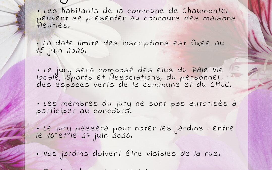 Rappel concours maisons fleuries
