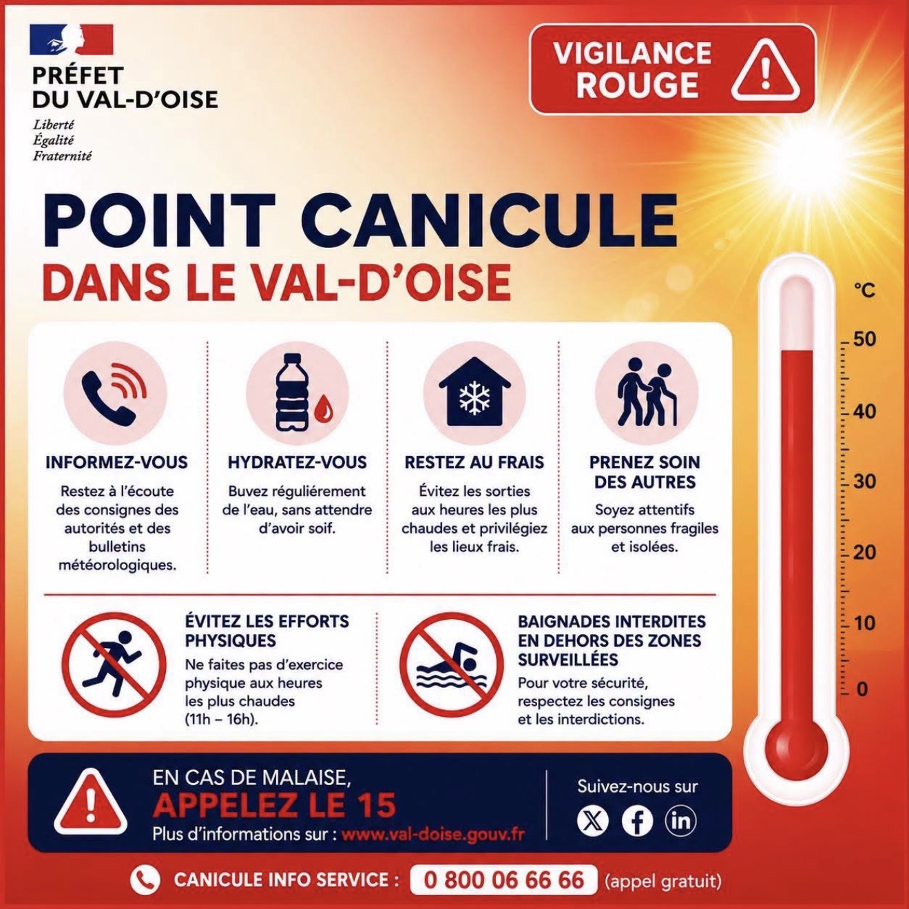 [ALERTE] VIGILANCE ROUGE 🔴CANICULE  