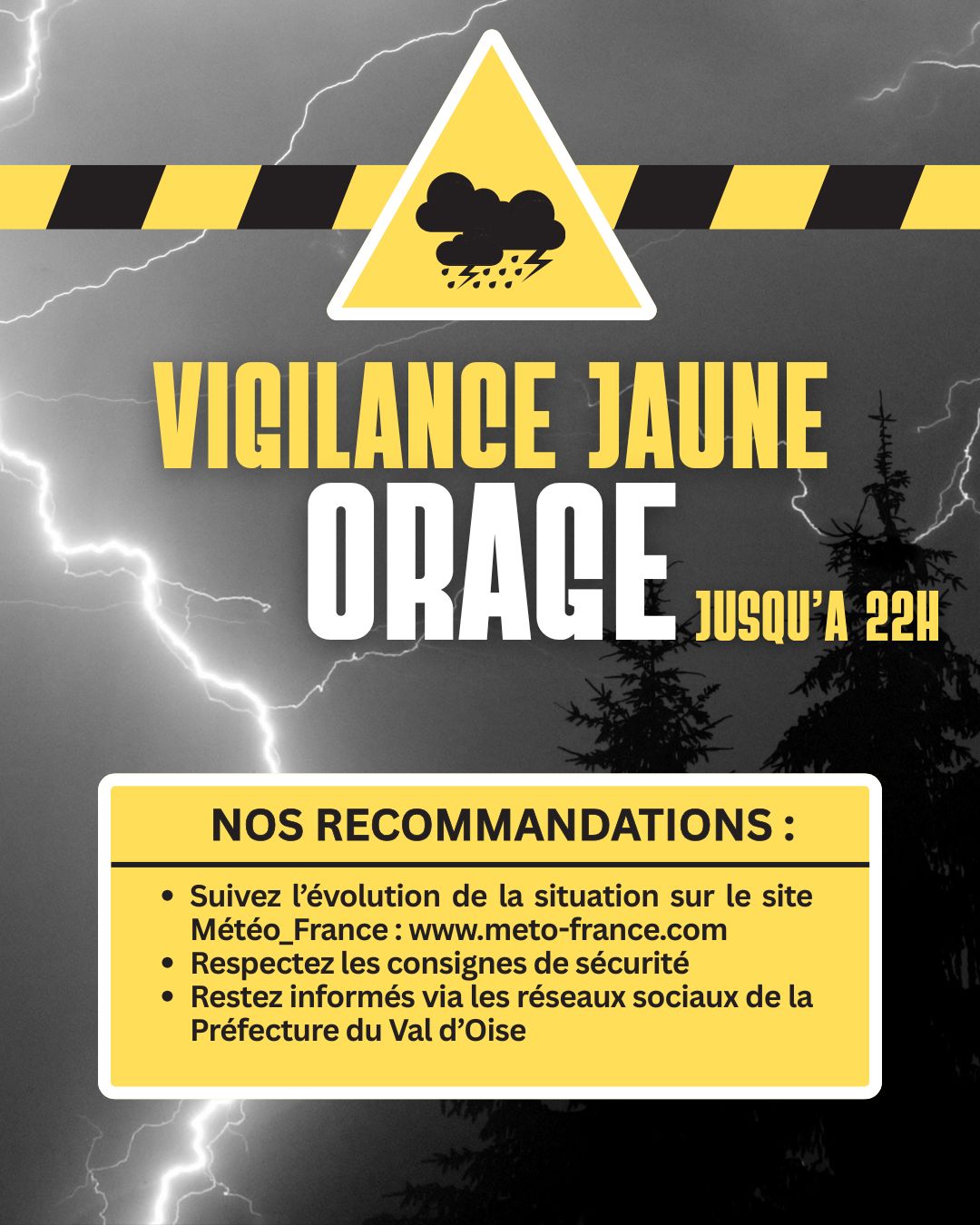 Vigilance jaune orages