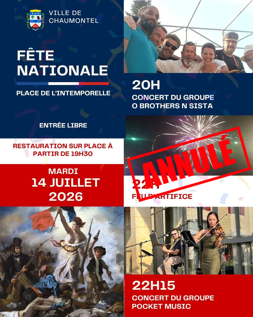 Annulation du feu d&rsquo;artifice du bal du 14 juillet 2026