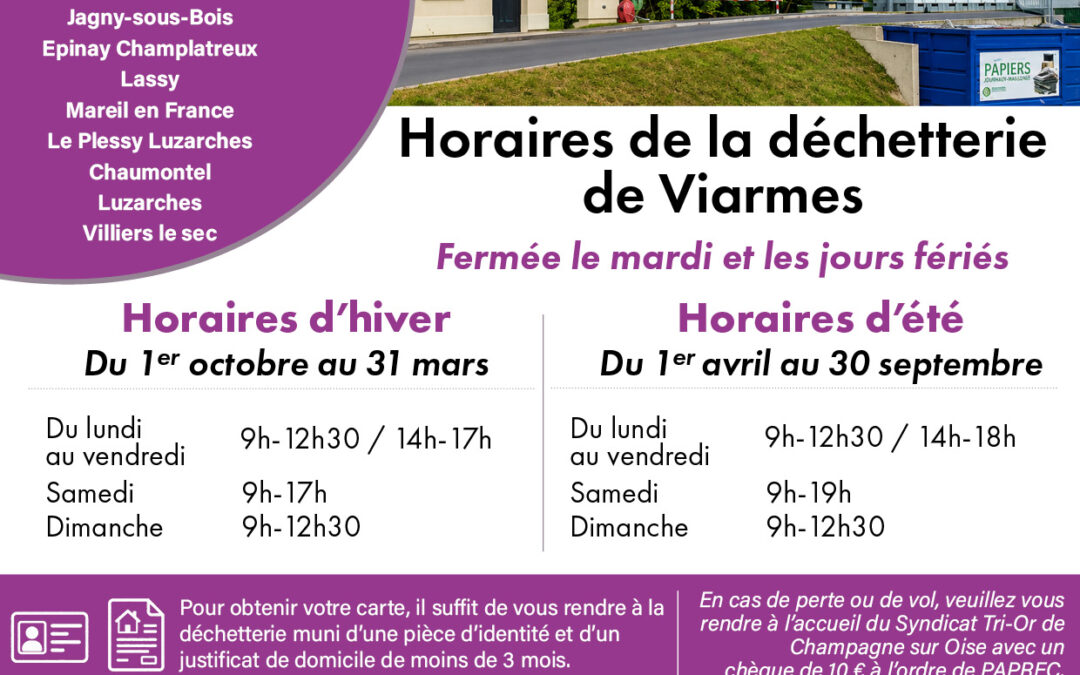 Accès à la déchetterie de Viarmes pour les Chaumontellois