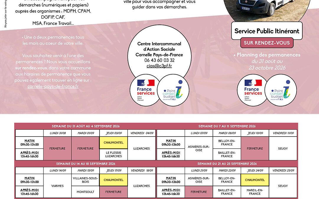 CIAS planning d&rsquo;août à octobre
