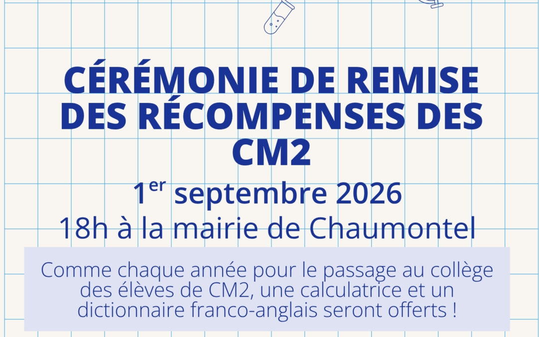 Cérémonie de remise des récompenses aux CM2