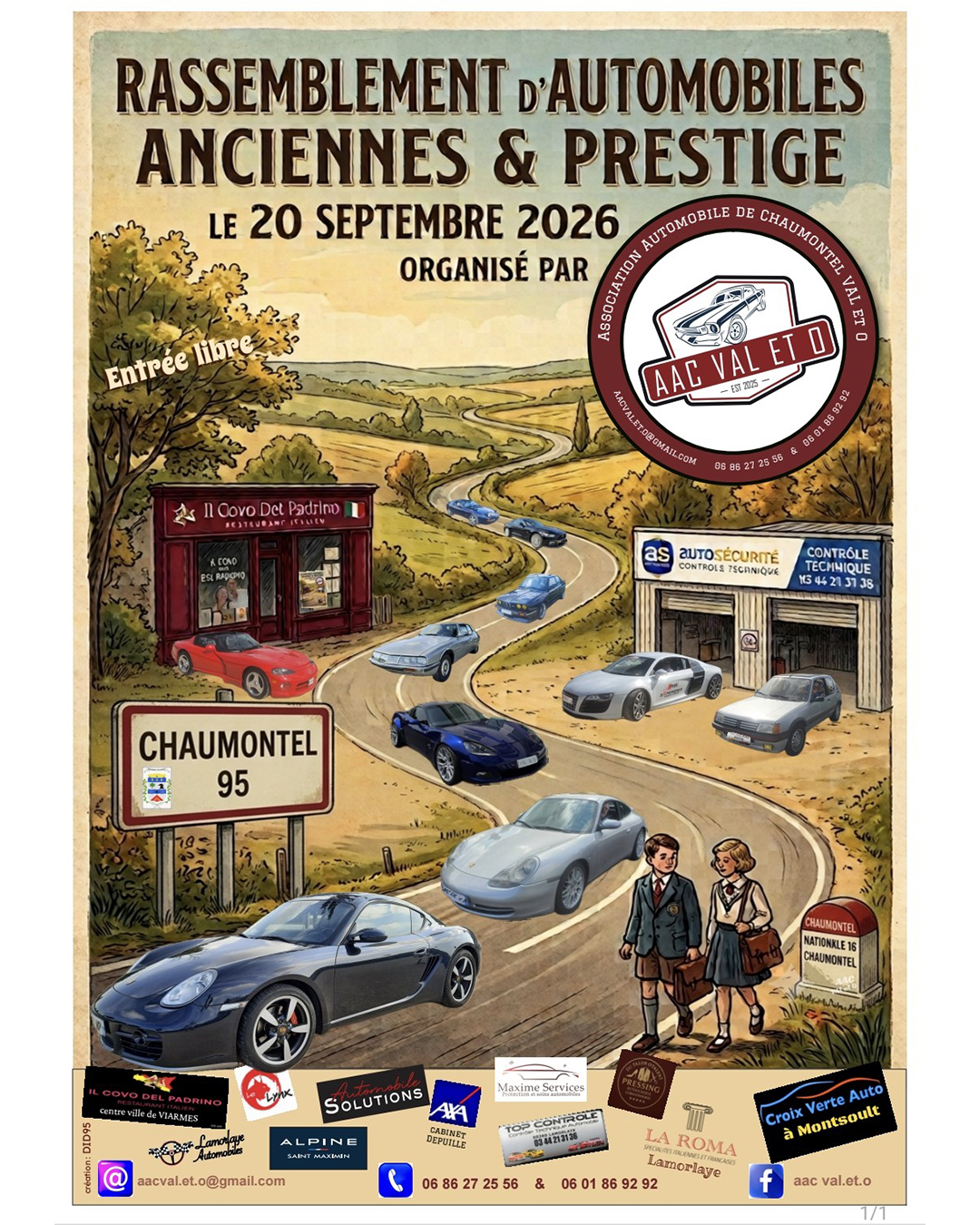 Rassemblement de voitures AAC Val & O 20 septembre 2026