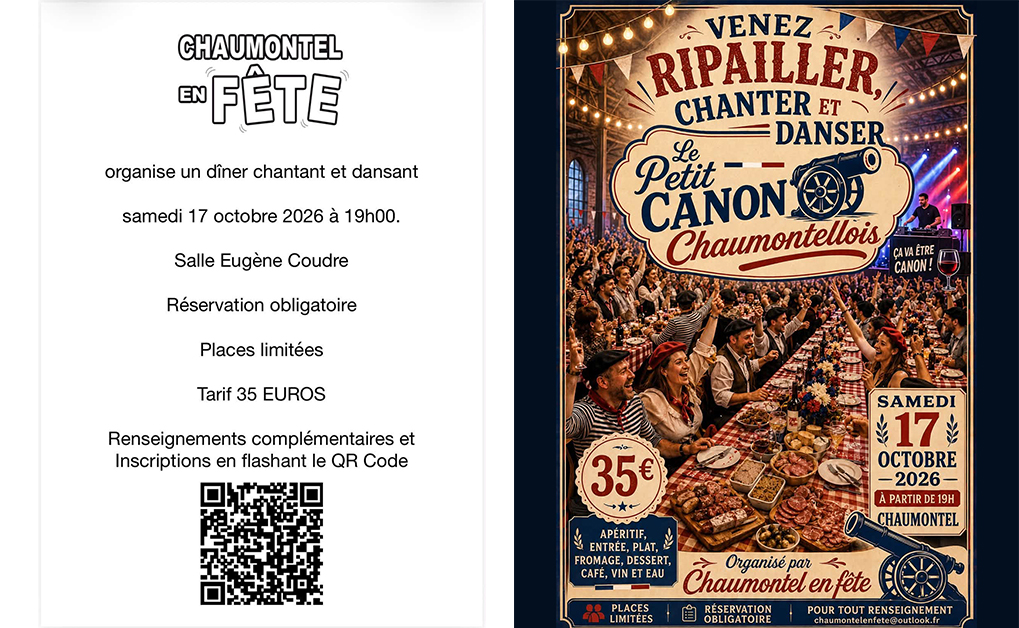 Rappel inscriptions Le Petit Canon Chaumontellois
