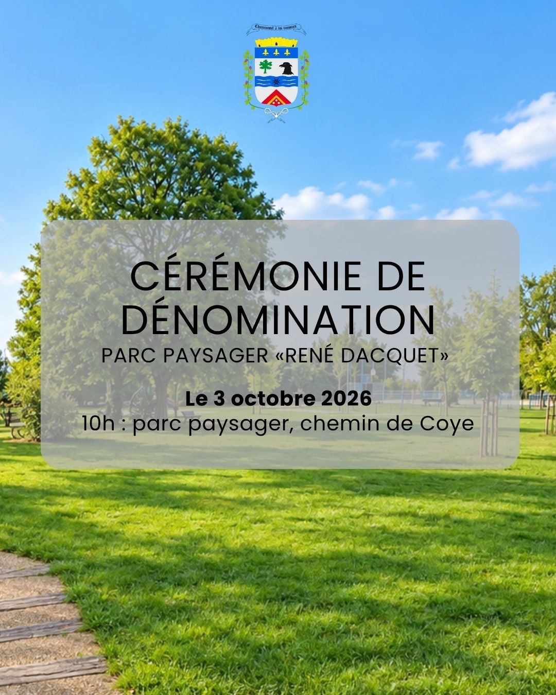 Cérémonie de dénomination – Parc paysager René Dacquet