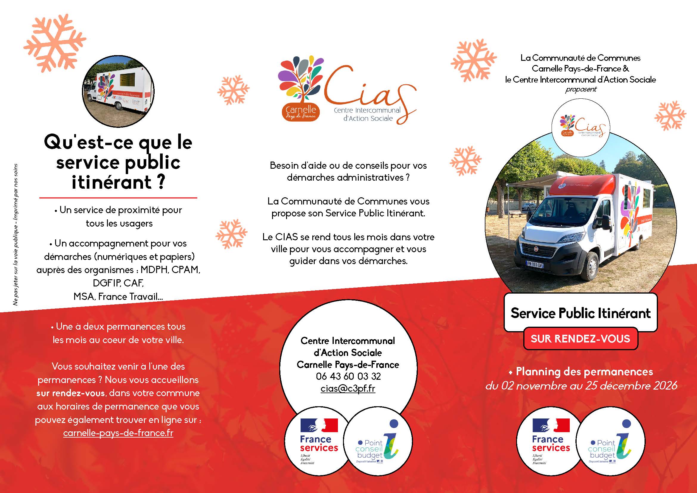 Planning du CIAS de novembre à décembre