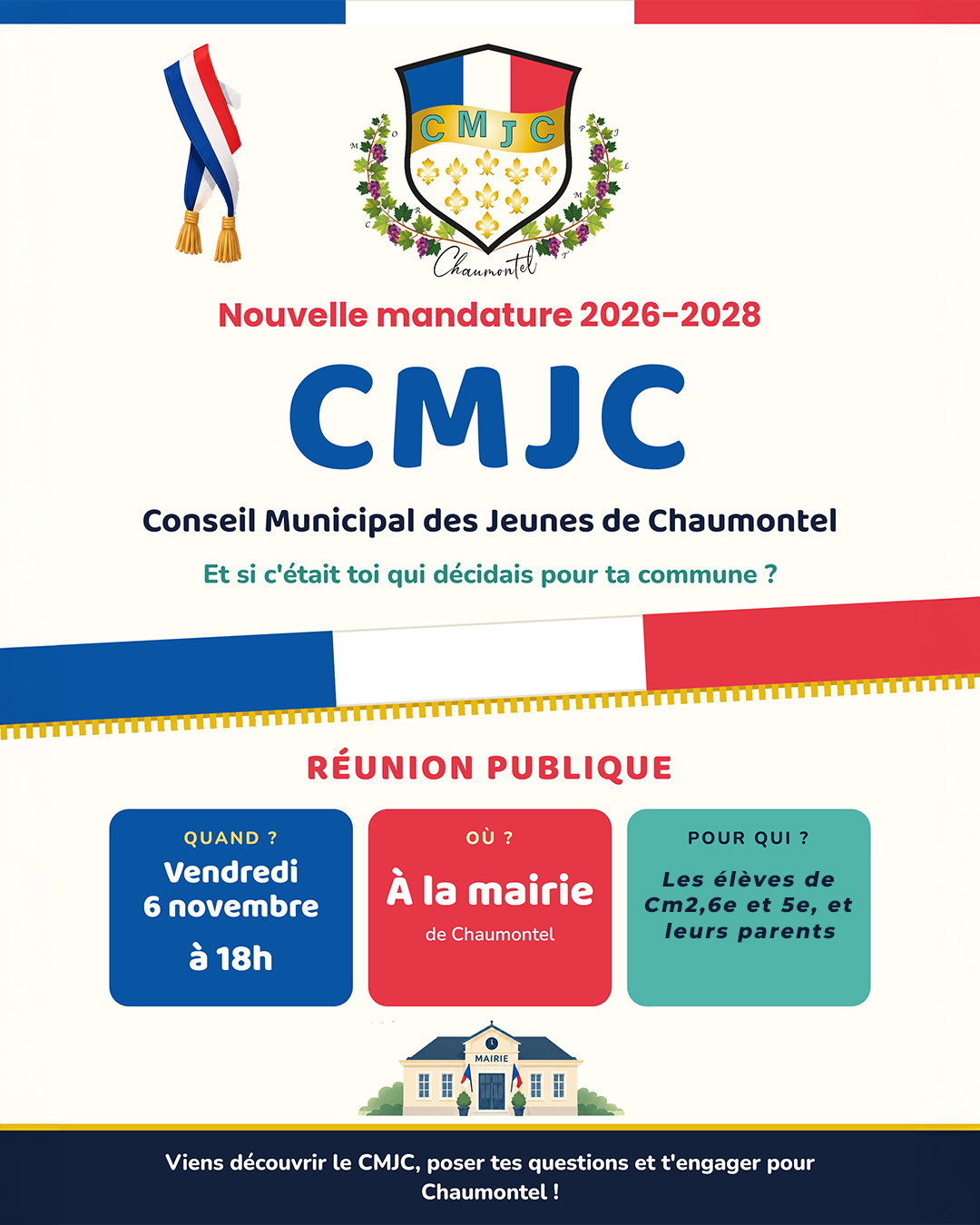 Mandature 2026-2028 CMJC : réunion publique le 6 novembre